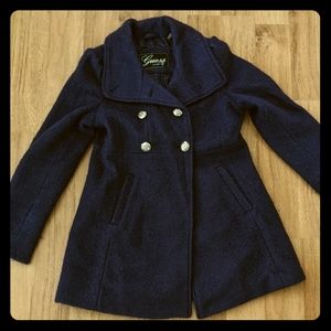 Blue Wool Guess Peacoat